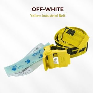OFF-WHITE - Industrial Logo Belt for Men/ Size OS/color Yellow Black/ Brand NEW